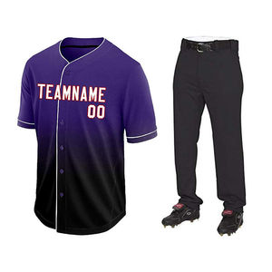 Nouveaux ensembles d'uniformes de baseball 100% polyester unisexes personnalisables avec noms et numéros d'équipe, respirants, grandes tailles, évacuation de l'humidité, séchage rapide - Product Image 4