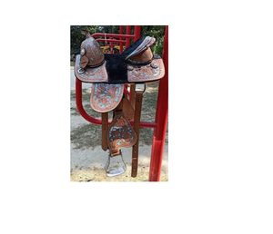 Selle de cheval en cuir de style western robuste, siège de conduite confortable, taille personnalisée pour tous les chevaux - Product Image 4