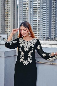 Indian Best Pure Rayon Cotton Kurti con Pantalón elástico Mujeres Indian & Pakistani Classy Kurti para niñas Traje de fiesta disponible - Product Image 3