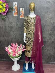 Ensemble haut et pantalon en faux georgette brodé de qualité supérieure, nouveau design, pour les fêtes, avec dupatta, prix de gros - Product Image 6