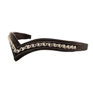 Banda para la frente de cuero decorada con cristal de perla blanca en espiral personalizada, último diseño, brida ecuestre elegante para montar a caballo occidental - Product Image 3