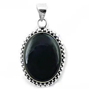 Pendentif en argent 925 plaqué or rose et onyx noir pour femme - Coupe émeraude, plaqué rhodium, style religieux, pierre principale en platine - Product Image 3
