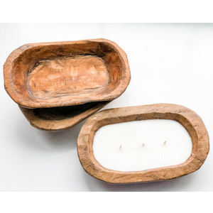 Bol à bougie de soja en bois de mangue taille personnalisée Design moderne assiette décorative en bois naturel pour salon cuisine tables de mariage - Product Image 5