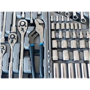 Juego de Herramientas Mecánicas de 163 Piezas - Juego de Llaves de Trinquete OEM con Estuche Rígido, Medidas SAE y Métricas, Destornilladores, Alicates y Porta Puntas - Product Image 2