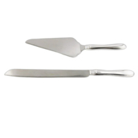Le fabricant indien de conception unique fournit un ensemble élégant de couteau et de serveur de coupe de gâteau de mariage plaqué or pour un repas divertissant