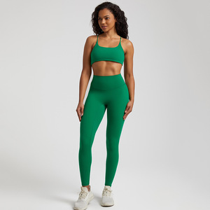 Mujeres Conjuntos De Ropa <span class=keywords><strong>Activa</strong></span> Para Mujer Yoga <span class=keywords><strong>Gym</strong></span> Sport Pants Two Piece Wear Set Leggings Yoga Set Mujer Sexy - Product Image 2