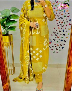 Ensemble Salwar Kameez Moderne Réversible en Coton Pur 60-60 avec Broderie Miroir pour Femme – Idéal pour les Fêtes - Product Image 1