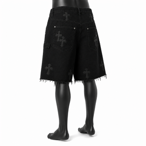 Shorts de Mezclilla Baggy de Alta Calidad para Hombre, Shorts de Mezclilla Oscuros con Bolsillos para Hombre - Product Image 4