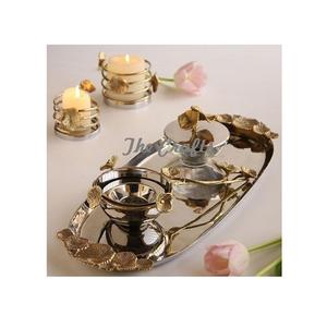 Plateau de service de conception de feuille pour le plateau de chocolat de dessert de nourriture en plateau de service de hotelware d'acier inoxydable à bas taux - Product Image 6