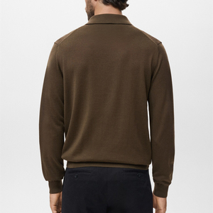 2025 OEM à la mode personnalisé brodé Logo hommes anti-rétrécissement 100% coton à manches longues chaud tricots chandails - Product Image 4