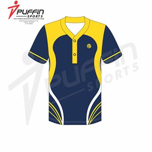 Maillot de baseball unisexe personnalisable, nouveau, imprimé par transfert thermique, respirant, 100% polyester, col en V, conception gratuite, logo d'équipe OEM - Product Image 2