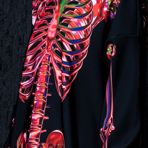 Streetwear logotipo personalizado calavera Halloween Sudadera con capucha de gran tamaño esqueleto Grueso Completo Zip Up sudaderas con capucha hombres - Product Image 5