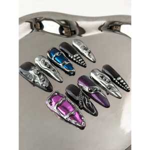 Uñas Postizas Violet Dream, Elegante Arte de Uñas en Tono Púrpura para un Look de Ensueño - Product Image 4