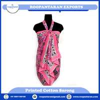 Nouveau Sarong de plage une pièce en coton imprimé floral à la main, col en V, pour femme enceinte, vêtement de sport grande taille, séchage rapide, OEM