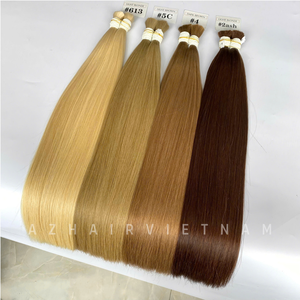 <b>Silky</b> Smooth Super Double Drawn Bulk Straight Bundles Ash Blonde Color 100% Vietnamese Human Hair Extensions - Product Image 3