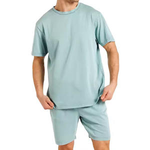 Conjuntos de Ropa para Hombre, Tallas Grandes, Conjuntos de Moda de Camisetas y Pantalones Cortos de 2 Piezas, Estilo Urbano, Algodón Transpirable, Conjuntos Gemelos para Hombre - Product Image 1