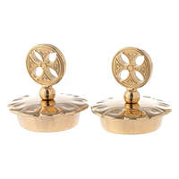 Cruets en laiton plaqué or pour articles religieux avec plateau pour fournitures d'église, usage décoratif