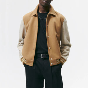 Veste bomber universitaire vintage pour homme, sur mesure, en laine/polyester, avec broderie sur le devant, coupe-vent, style baseball, automne - Product Image 2