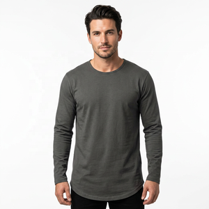 T-shirt à manches longues pour homme, col rond, coupe classique, couleur unie, style décontracté - Product Image 4