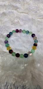 Natural AAA Multi Fluorite <b>Bracelet</b> Fashionable <b>Crystal</b> Stone Bead <b>Bracelet</b> <b>for</b> Reiki <b>Healing</b> - Product Image 3