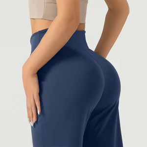 Pantalones de pierna ancha de talla grande de calidad superior para niñas Yoga transpirable Jogging Ciclismo con bolsillo frontal plano - Product Image 3