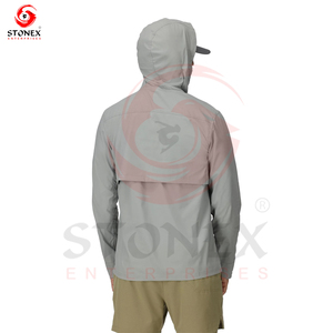Sweat à capuche à manches longues pour hommes, couleur personnalisée, protection solaire pour l'extérieur, polyester et bambou - Product Image 6