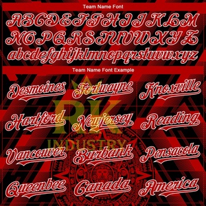 Maillot de baseball de haute qualité avec logo personnalisé, dégradé rouge et noir, design authentique, respirant, évacuant l'humidité, 100% polyester - Product Image 4