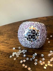 Lanternes porte-bougies en verre haut de gamme, mosaïque turquoise, décoration de mariage d'église, bougeoirs, fabrication artisanale en gros - Product Image 3