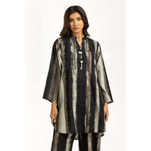 Ensemble coordonné imprimé en crêpe à col mandarin IPST-55093, haute qualité, 100% polyester, tenue décontractée 2 pièces pour femmes, tailles XS et XXS - Product Image 4