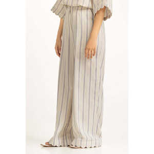 Pantalon large taille haute coupe droite en crêpe respirant style décontracté WM-COD-SS25-373B - Product Image 2