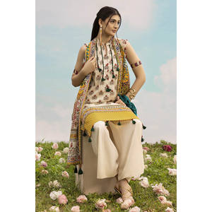 ชุดมุสลิมพิมพ์ลายสไตล์เรียบร้อยสำหรับผู้หญิง 3 ชิ้น ตกแต่งด้วยเพชร ขนาดพลัสไซส์ XS สำหรับใส่ในวันสบายๆ ผลิตตามแบบ ODM พร้อมผ้าคลุมไหล่-SD-52154 - Product Image 1