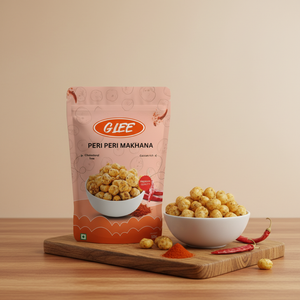 Glee Impex Makhana (Noix de Renard) Rôti à l'Huile Végétale Comestible, Faible en Gras, Semi-Moelleux, Aromatisé au Peri Peri, 50g, Snack Premium Épicé d'Exportation - Product Image 3