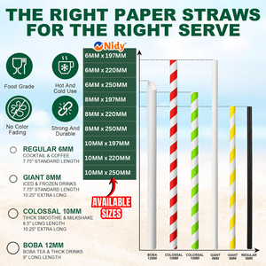 Pajitas de Papel Ecológicas Premium Nidy para Bebidas, Grado Alimenticio y Libres de Plástico. - Product Image 4