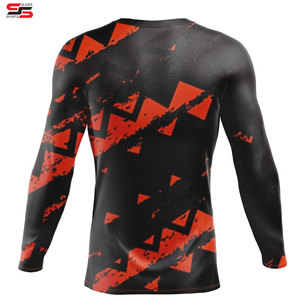 Spandex imprimé par sublimation Haut de chemise de compression à séchage rapide pour hommes Couche de base sportive à manches longues Running Rash Guard - Product Image 2