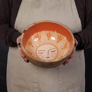 Wholesale Vintage <b>Large</b> Salad Fruit Serving Bowl Highly Durable Disposable Household Wooden Dough Woven Wood Spoon Type <b>Box</b> - Product Image 5