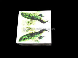 Dernière conception de paon MDF boîte-cadeau en bois impression numérique finition bois de teck poli élégant tenture murale boîte décorative cadeaux - Product Image 5