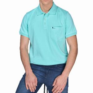 กระเป๋าหน้าแบบใหม่ OEM สำหรับผู้ชายลำลอง ผ้าเจอร์ซีย์ใยไผ่ แขนสั้น ติดกระดุม ระบายอากาศ แห้งเร็ว - Product Image 2