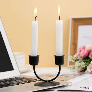 Porte-bougie en métal de table élégant, durable, romantique, décoratif pour l'intérieur et l'extérieur, centre de table fait à la main - Product Image 1