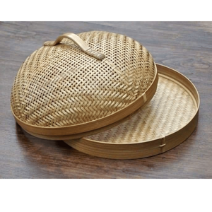 ถาดอาหารหวายเป็นมิตรกับสิ่งแวดล้อมพร้อมที่ครอบอาหารเครื่องครัวที่ทำด้วยมือ B2B จากเวียดนาม - Product Image 2