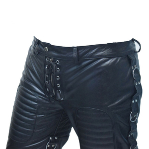 Mens Real Leather Cargo Shorts Club Wear Shorts High Quality Men Wear Leather Shorts Summer Autumn Customized Plain Dyed Adults - Product Image 5
