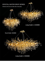 Lampu Dinding Dekoratif Mewah untuk Kamar Hotel, Vila, Kamar Tidur, Samping Tempat Tidur, Tangga, Lampu Dinding Kristal G9 Model Strip Panjang untuk Interior