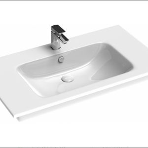 Moderno Turco Compatible Rectangular Cerámica Gabinete Lavabo Encimera Lavabo de baño para uso en hoteles - Product Image 1