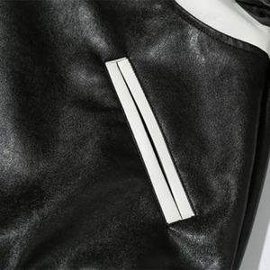 แจ็กเก็ตหนังสำหรับผู้ชายเสื้อแข่งมอเตอร์ไซค์ผ้าแคนวาสด้านหน้าแบบปกติหนาเล็กน้อยแบบสั่งทำ - Product Image 6