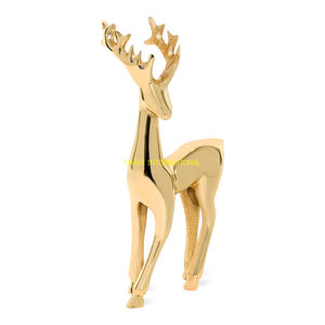 Estatuilla de ciervo dorado de aluminio, estatua de Reno moderna alta, escultura de Animal hecha a mano elegante, decoración decorativa de lujo para el hogar - Product Image 1