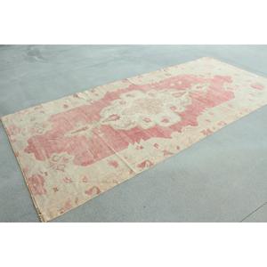 พรมวินเทจขนาด 4.9x11.1 ฟุต พรมตุรกีขนาดใหญ่ พรมลายสัตว์สีชมพูเบจ - Product Image 3