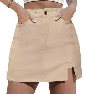 Jupes en jean bleu délavé tendance été, taille haute, mini jupe plissée en denim pour femmes, très demandée - Product Image 1