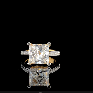 Bague de fiançailles en diamant de laboratoire certifié IGI de 3,20 carats, taille princesse, or massif 14 carats, bague pour femme - Product Image 1