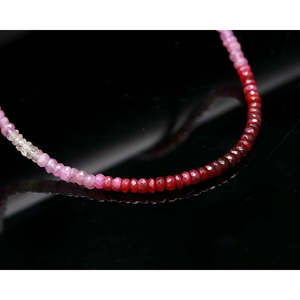 Collier en cristal de 16 pouces avec perles de pierres précieuses teintées rubis, facettées en rondelles de 3,5-4 mm - Product Image 4