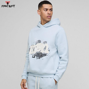 Pantalon de survêtement à capuche 100% coton épais survêtements respirants de haute qualité pour hommes motif solide vêtements d'hiver écologiques - Product Image 4