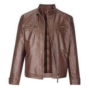 Veste en cuir PU à col rabattu pour hommes personnalisée de haute qualité nouveau design vintage à colorant pigmenté délavé à l'acide - Product Image 2
